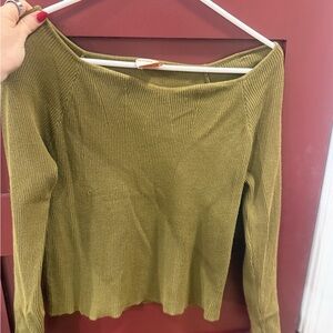Kerisma Off-the-Shoulder Olive Sweater